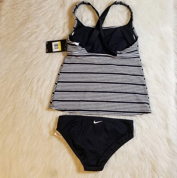 NIKE 6:1 Heather Stripe Crossback Tankini 2-Piece - Picture 5 of 14